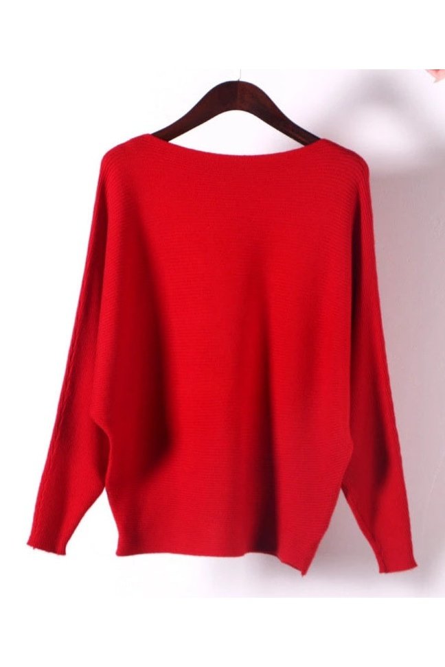 Winter Batwing Sleeve Knitted Sweater