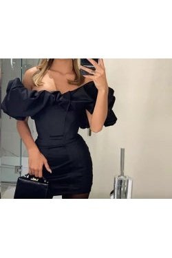 Puff Shoulder Mini Dress