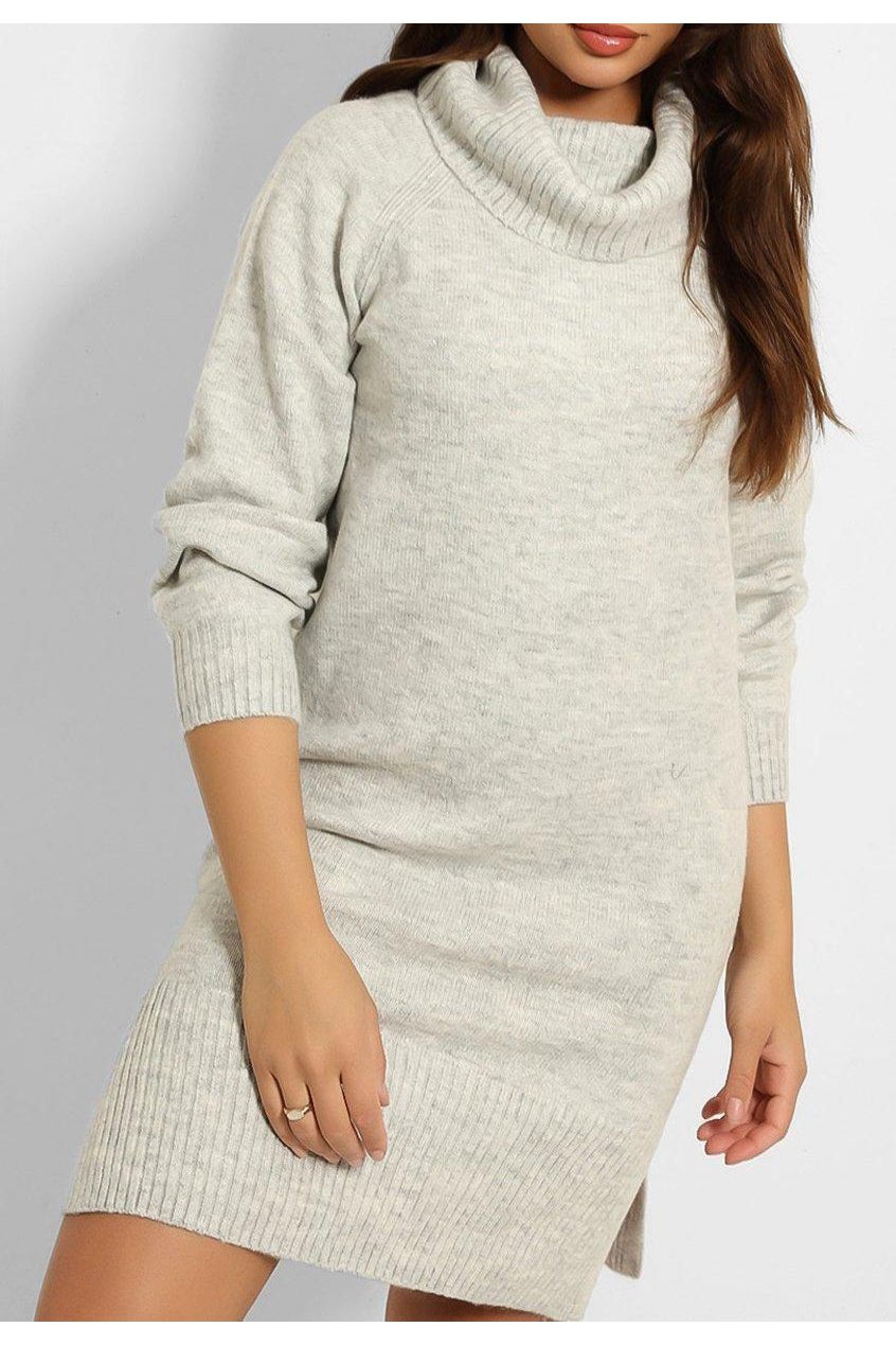 Soft Thick Knit Turtleneck Jumper Dress