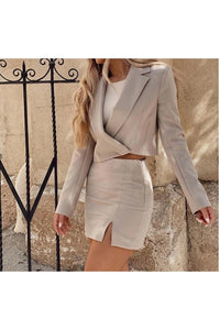 Cropped Blazer and Mini Skirt Two piece set