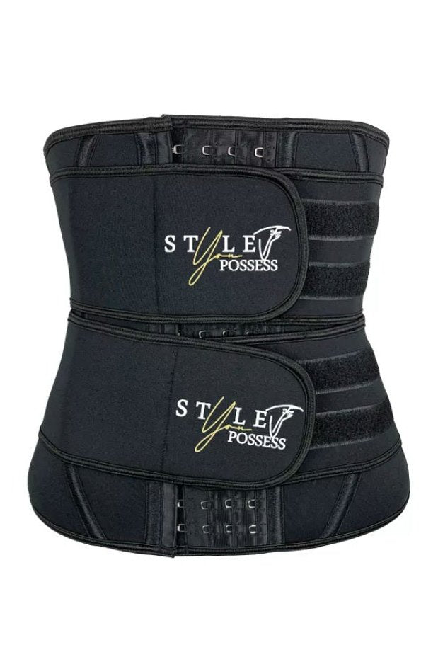 Branded 2 Straps Neoprene Waist Trainer Sweat Belt Body Shaper Corset with hooks