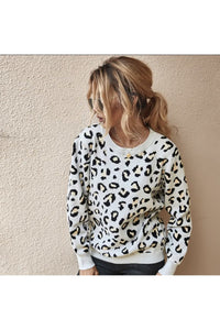 Autumn Winter Leopard Print Tops Sweater