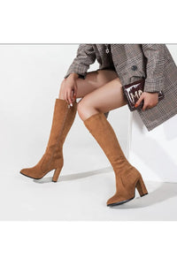 Suede High Heeled Boots