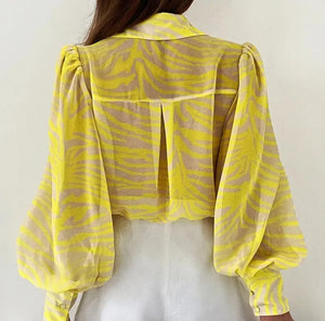 Yellow Multiprint Blouse