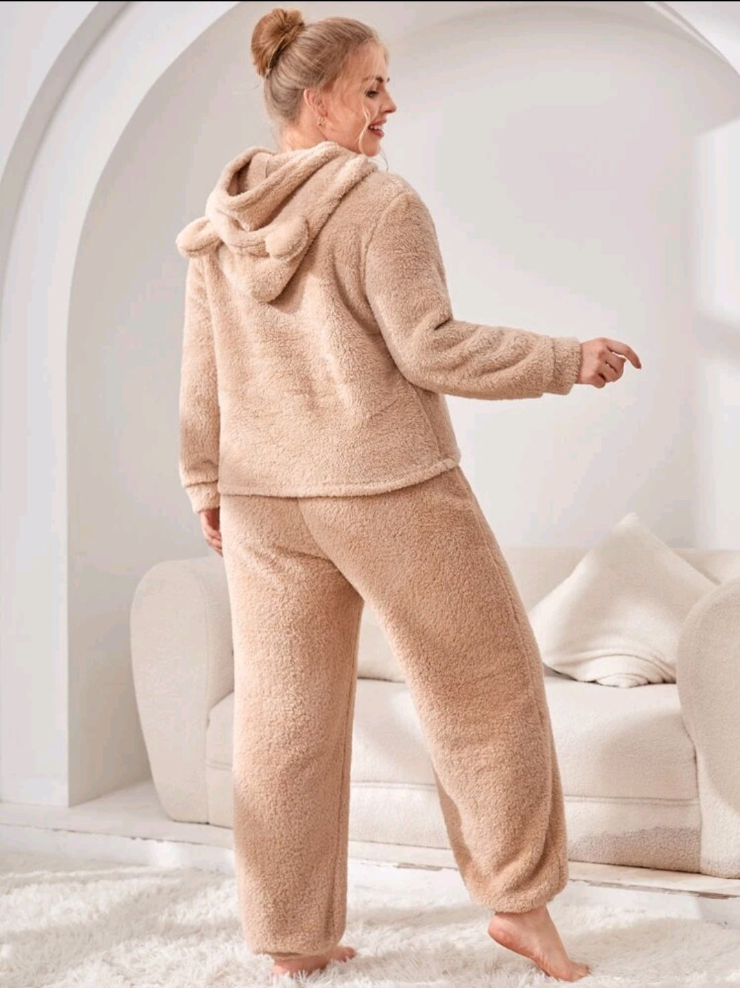 Plus Teddy Fleece Flannel Cosy Pyjamas Lounge Set