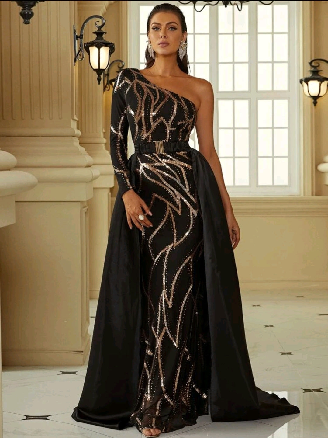 Black and gold mermaid dress hotsell