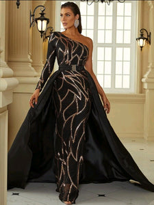 Black Gold Mermaid Dress